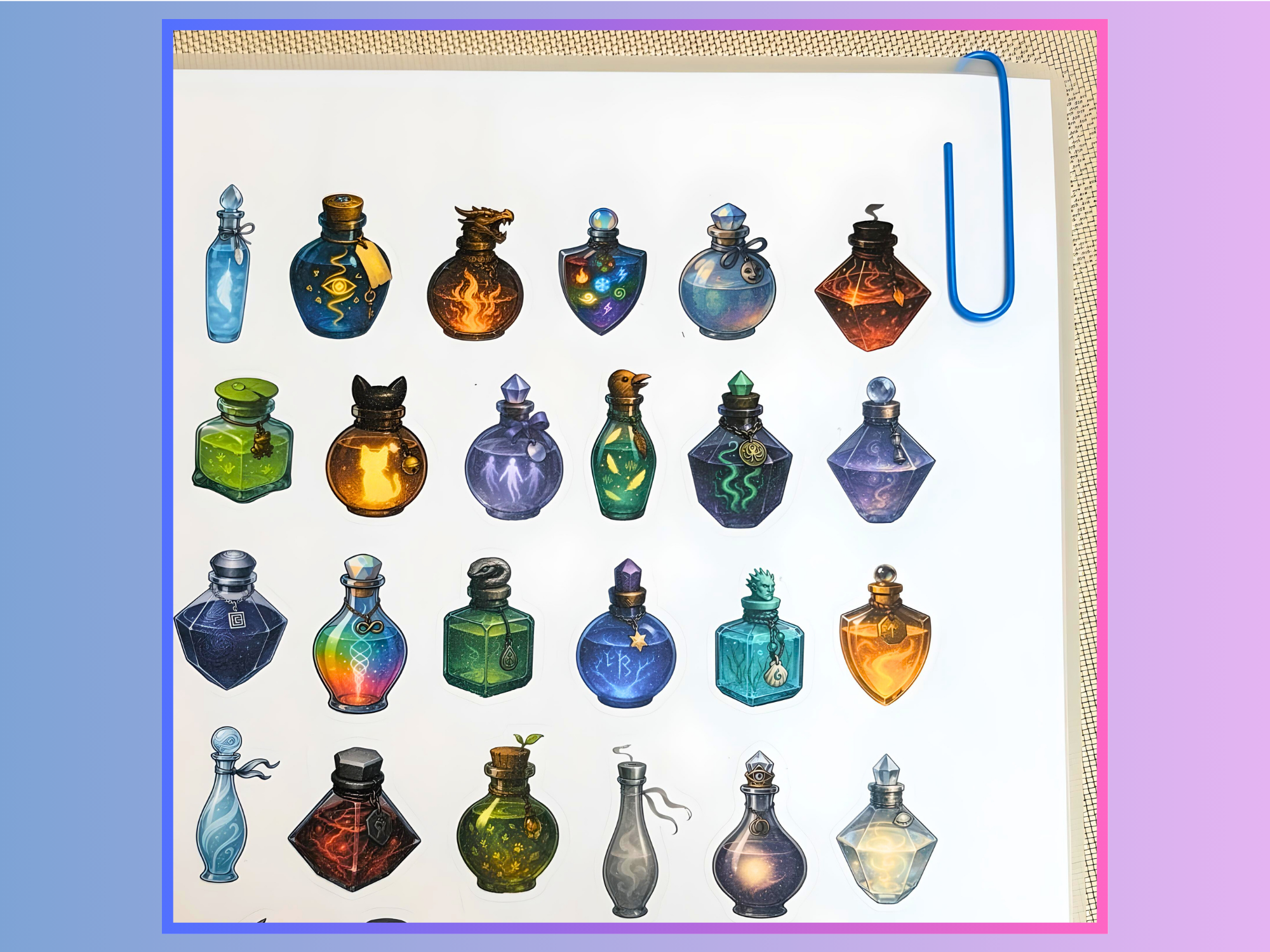 Potions, Vol. 1 - Repositionable A4 Inventory Sticker Sheet