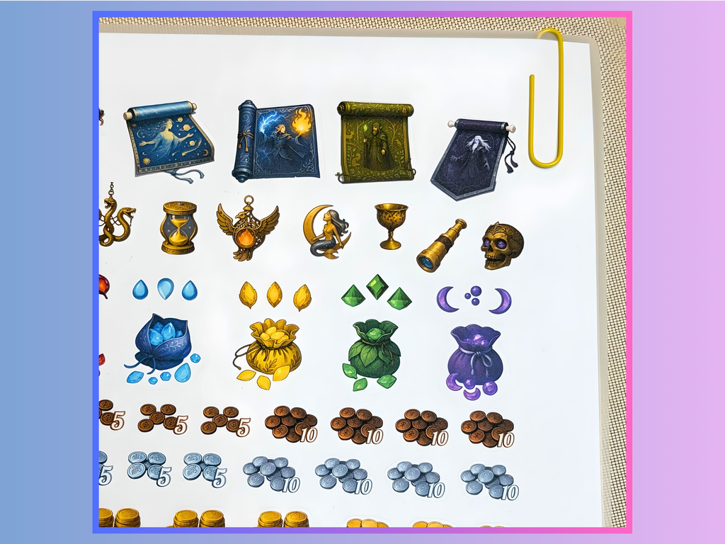 Gold Pieces (Elf)  - Modular Inventory Sticker Sheet for RPGs - Reusable on any paper