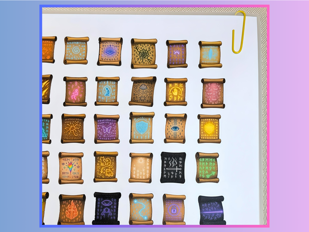 Spell Scrolls, Vol. 1 - Reusable Inventory Stickers A4 Sheet