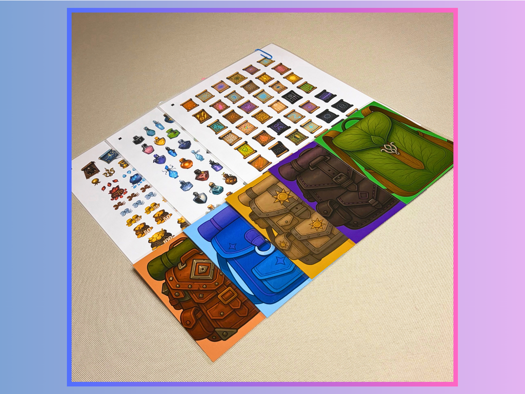 Reusable Inventory Tokens for RPGs - Consumables Bundle - Potions, Scrolls, Gold Pieces Stickers