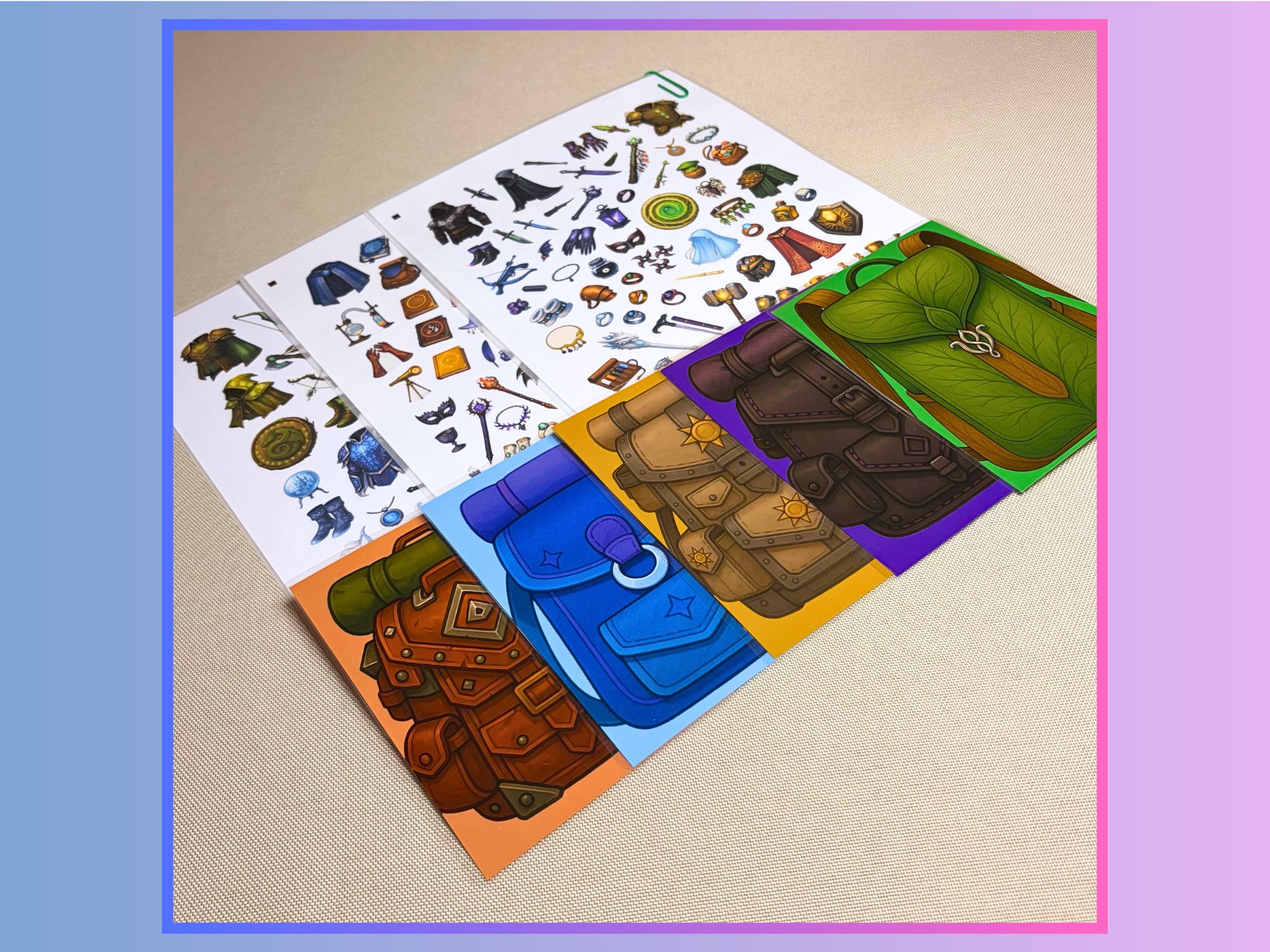 Reusable Inventory Tokens for RPGs - Magic Items Bundle - Potions, Scrolls, Gold Pieces Stickers