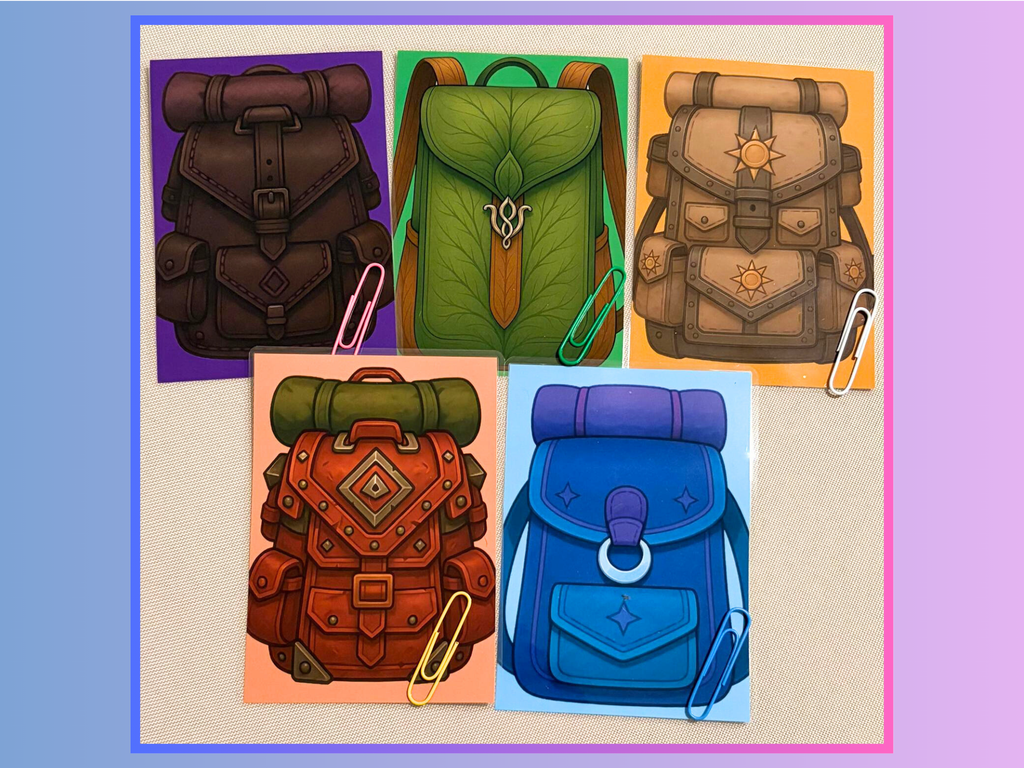 Backpack cards, Vol. 1 - A6 Laminated cards