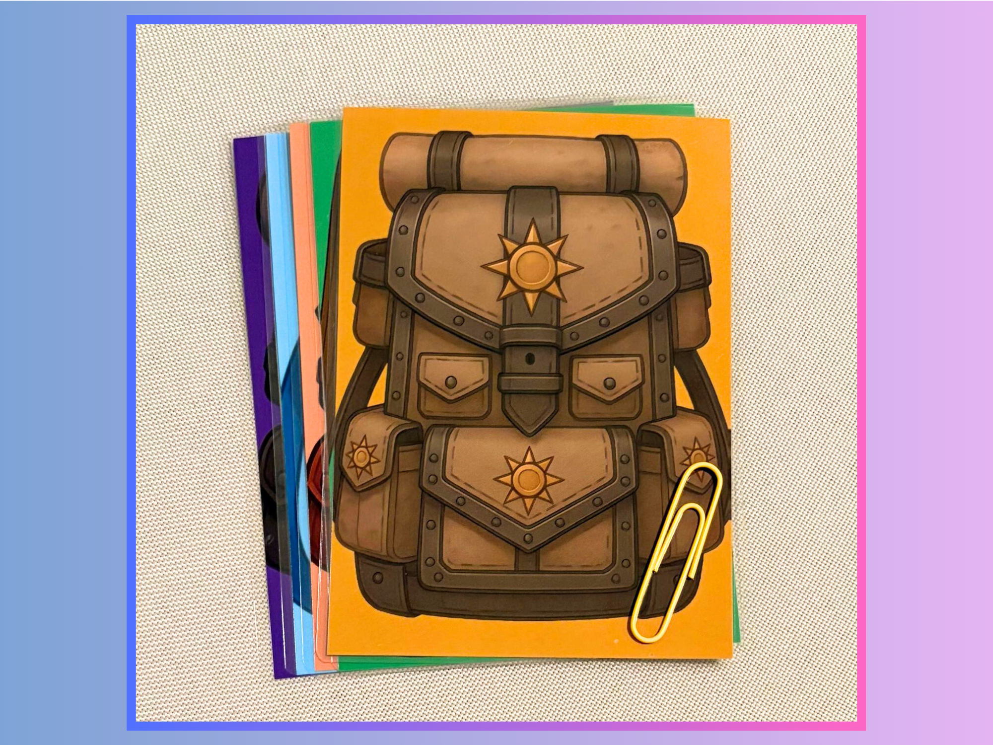 Backpack cards, Vol. 1 - A6 Laminated cards