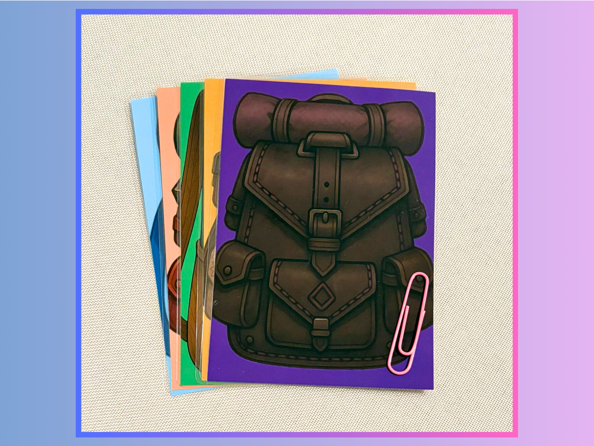 Backpack cards, Vol. 1 - A6 Laminated cards