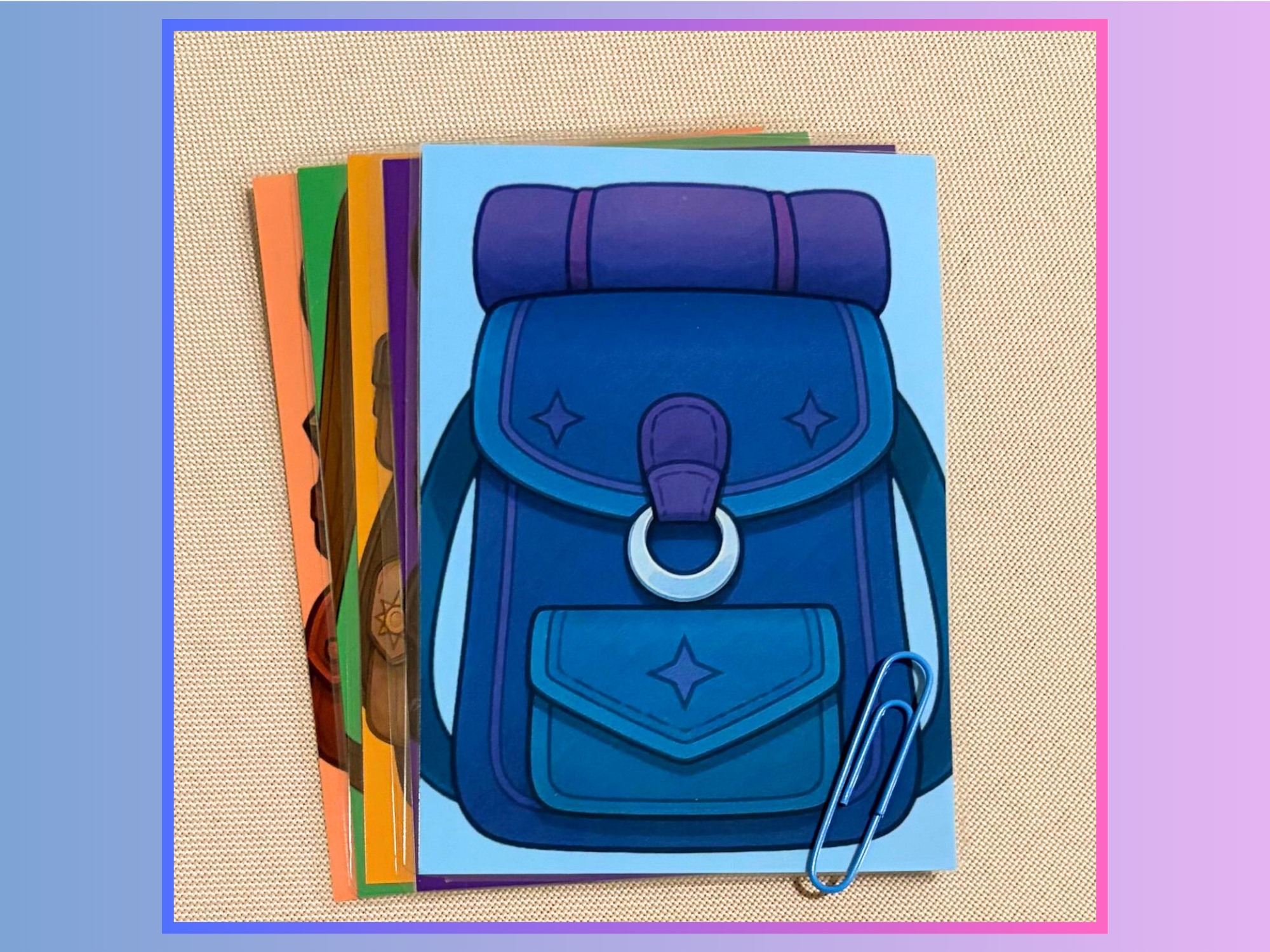 Backpack cards, Vol. 1 - A6 Laminated cards