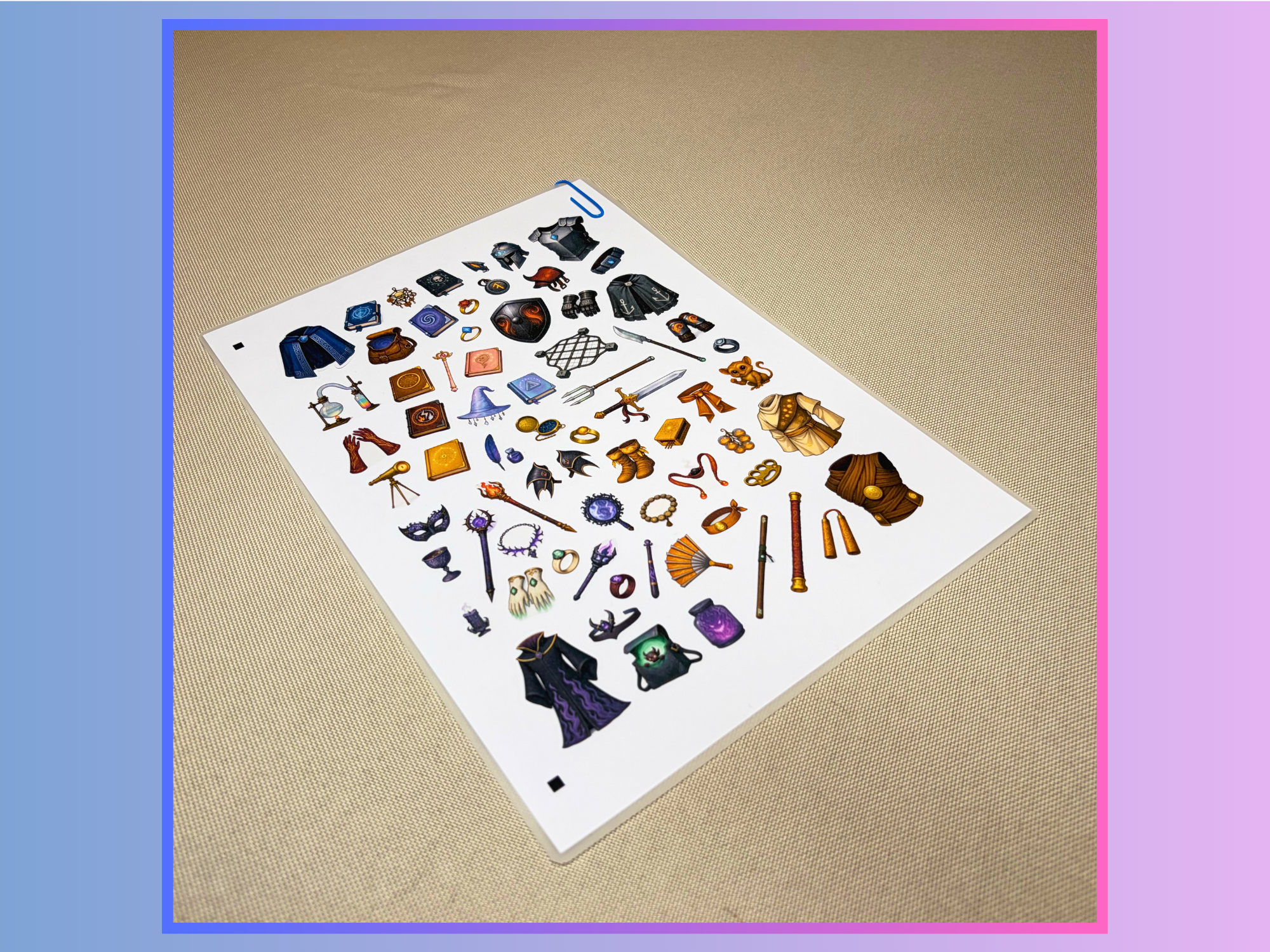 Magic Items, Vol. 3 - Monk, Warlock, Wizard, Fighter | Modular Inventory Sticker Sheet