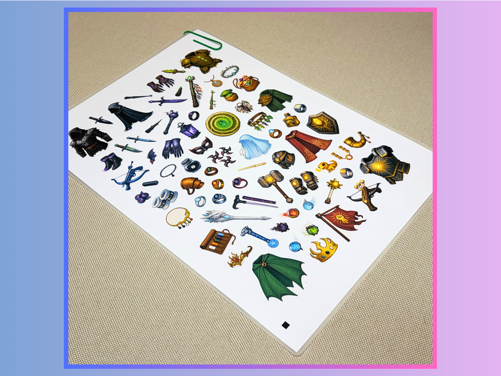 Magic Items, Vol. 2 - Druid, Rogue, Paladin, Sorcerer | Modular Inventory Sticker Sheet