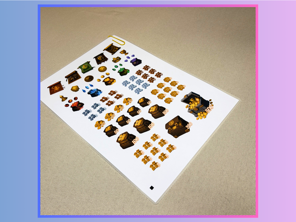 Gold Pieces (Dwarf)  - Modular Inventory Sticker Sheet for RPGs - Reusable on any paper