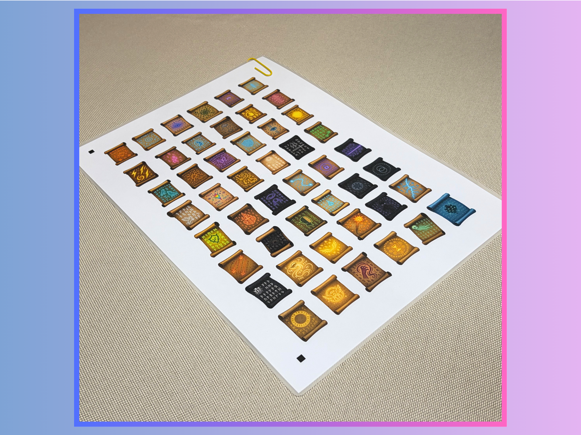 Spell Scrolls, Vol. 1 - Reusable Inventory Stickers A4 Sheet