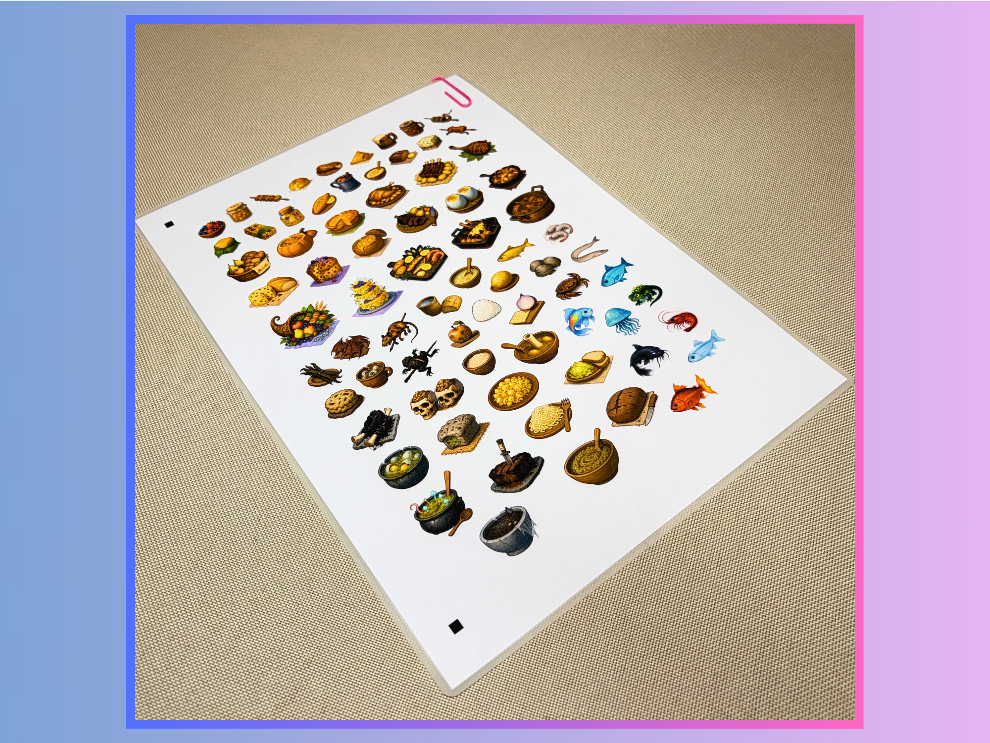 Foods, Vol. 1 - Repositionable A4 Inventory Sticker Sheet