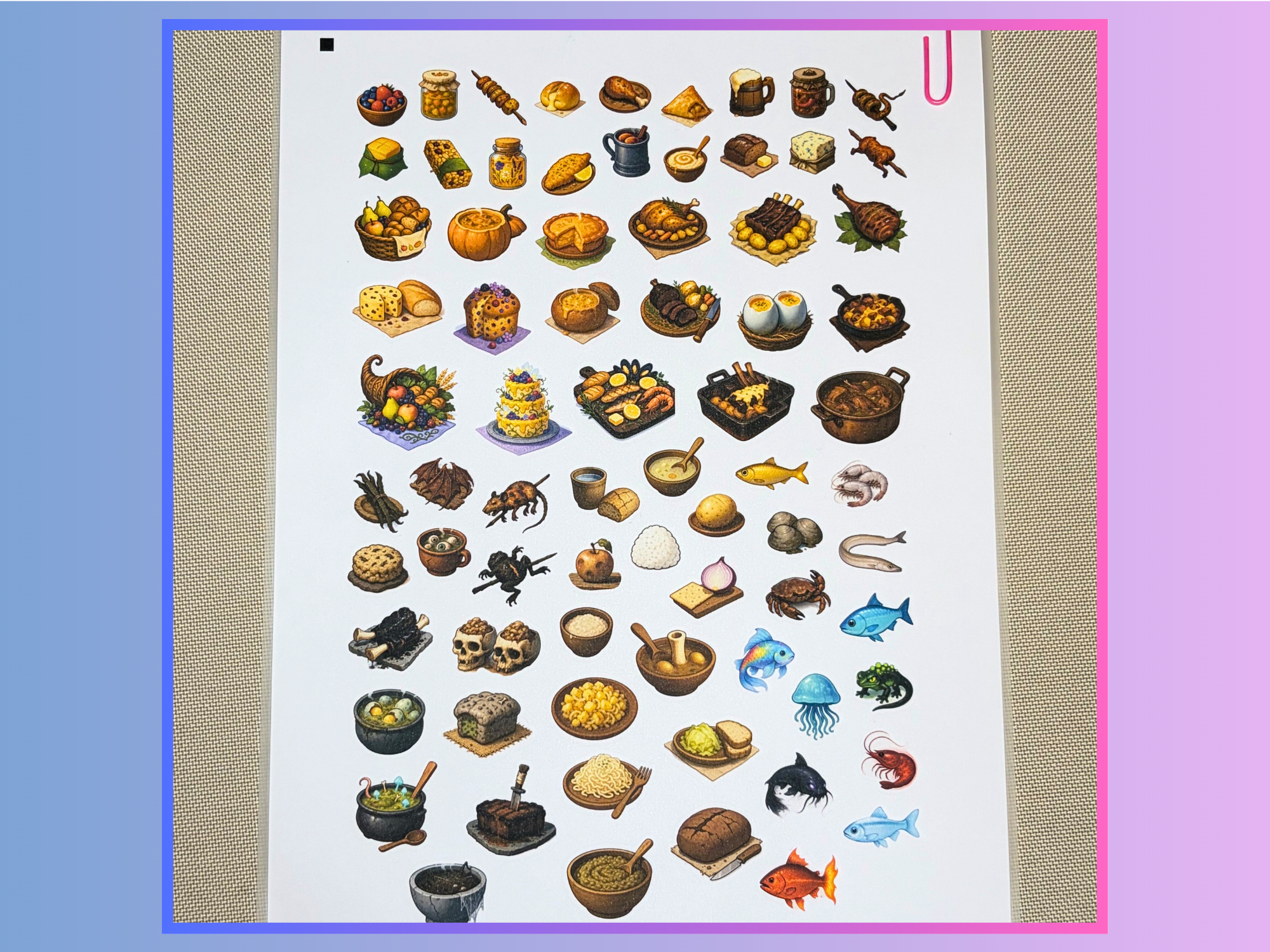 Foods, Vol. 1 - Repositionable A4 Inventory Sticker Sheet
