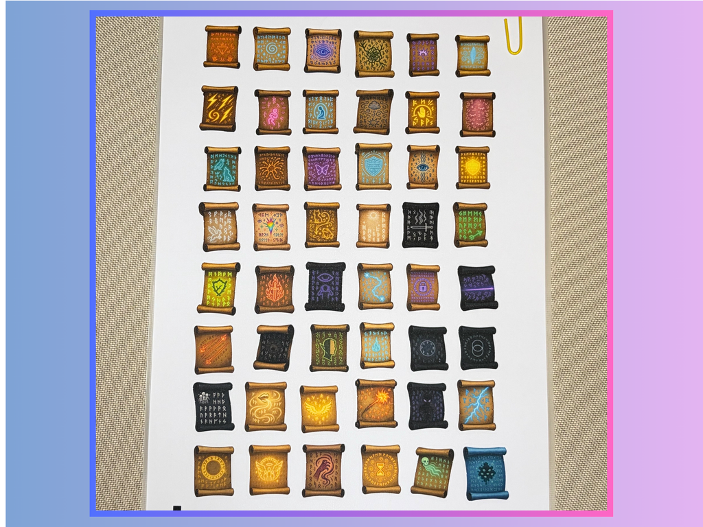 Spell Scrolls, Vol. 1 - Reusable Inventory Stickers A4 Sheet