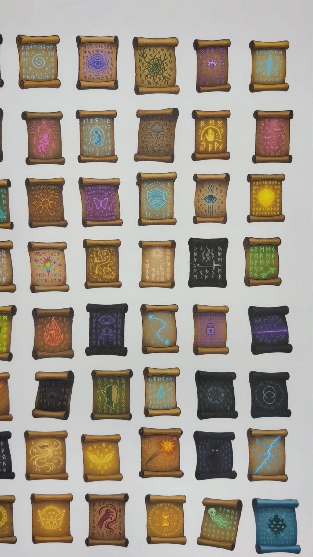 Spell Scrolls, Vol. 1 - Reusable Inventory Stickers A4 Sheet