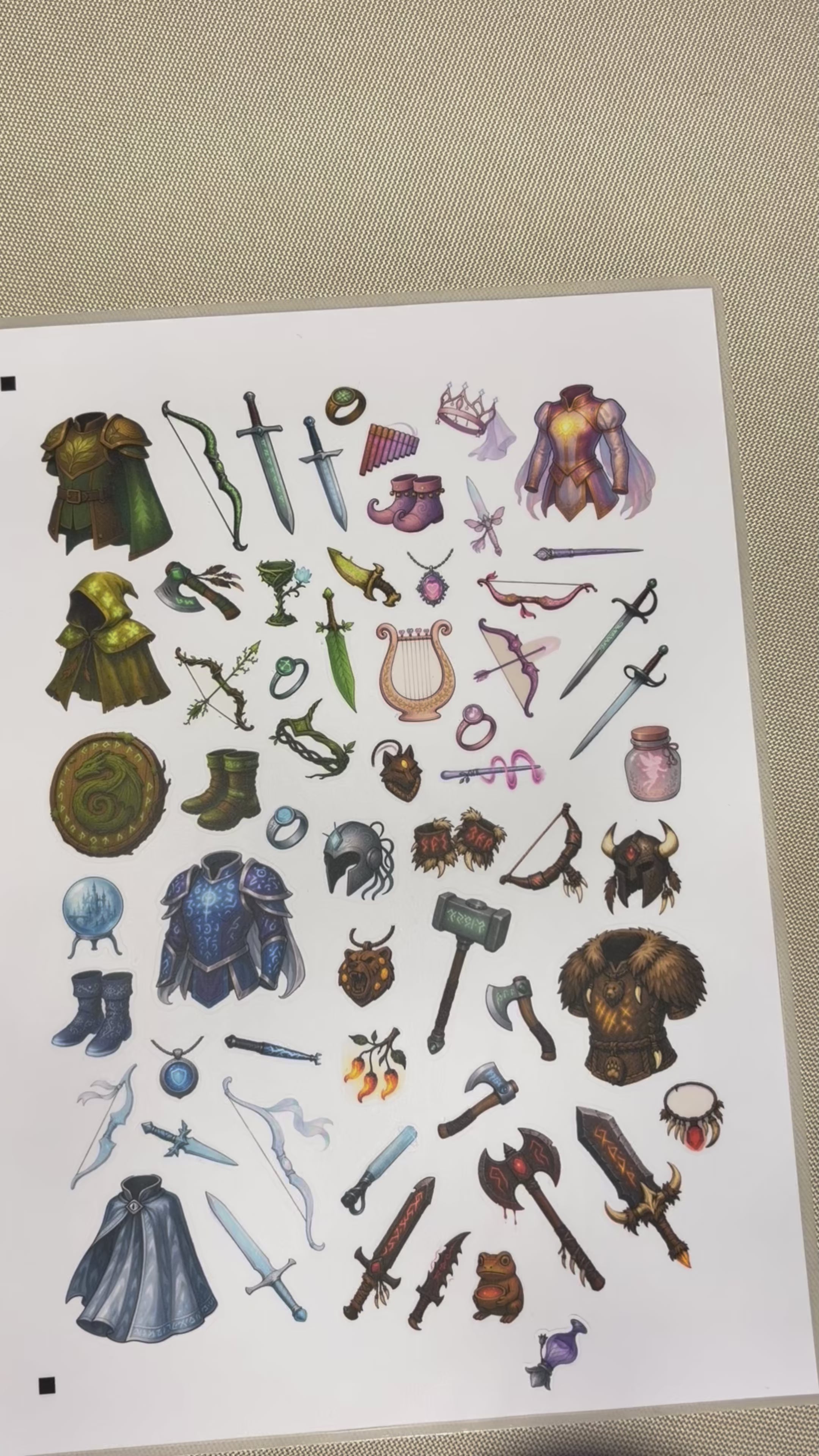 Reusable Inventory Tokens for RPGs - Magic Items Bundle - Potions, Scrolls, Gold Pieces Stickers