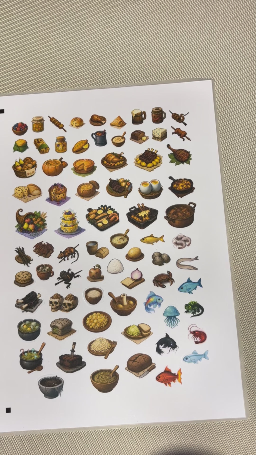 Reusable Inventory Tokens for RPGs - Common Items Bundle - Tools, Foods, Treasure Stickers