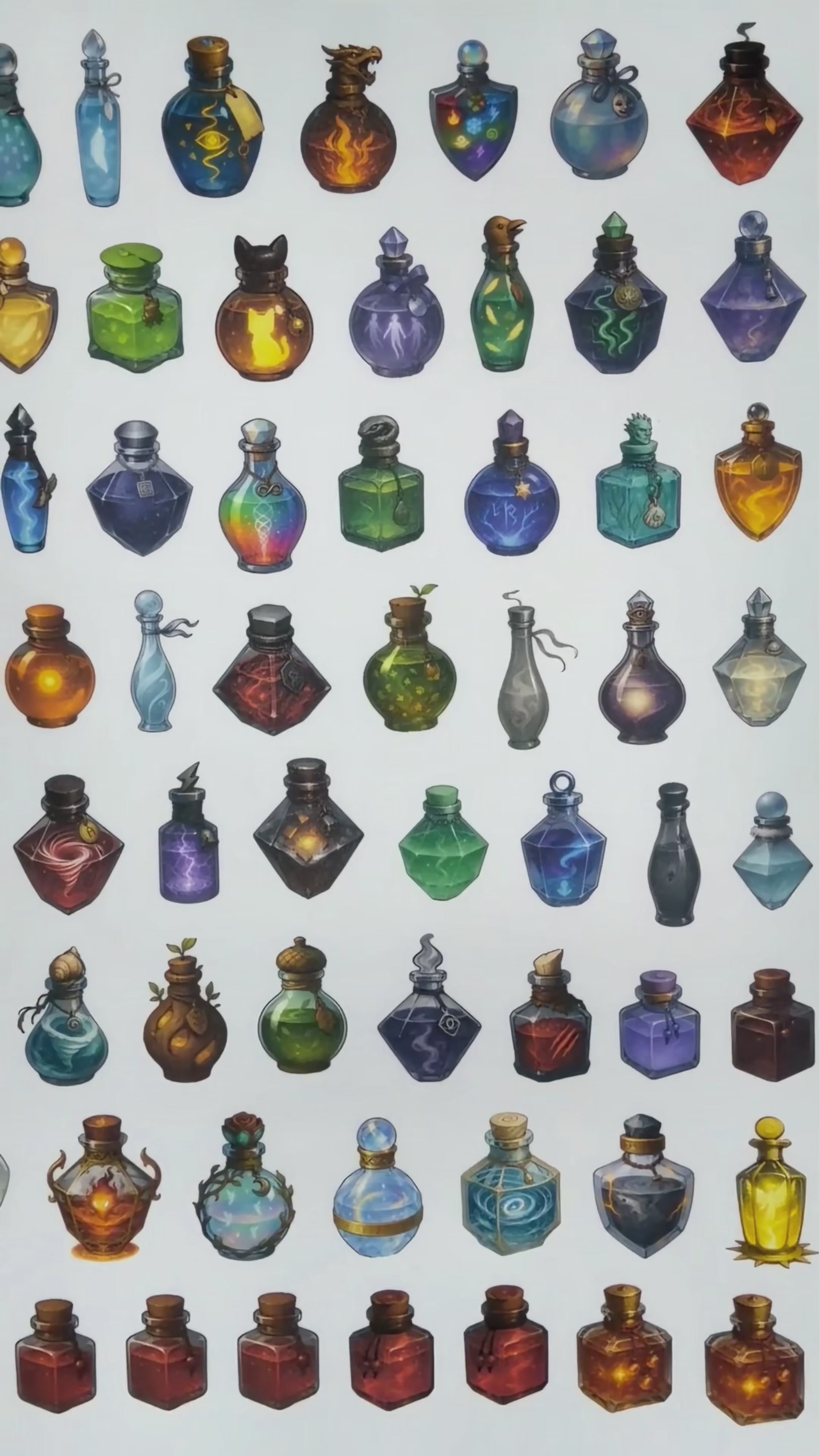 Potions, Vol. 1 - Repositionable A4 Inventory Sticker Sheet