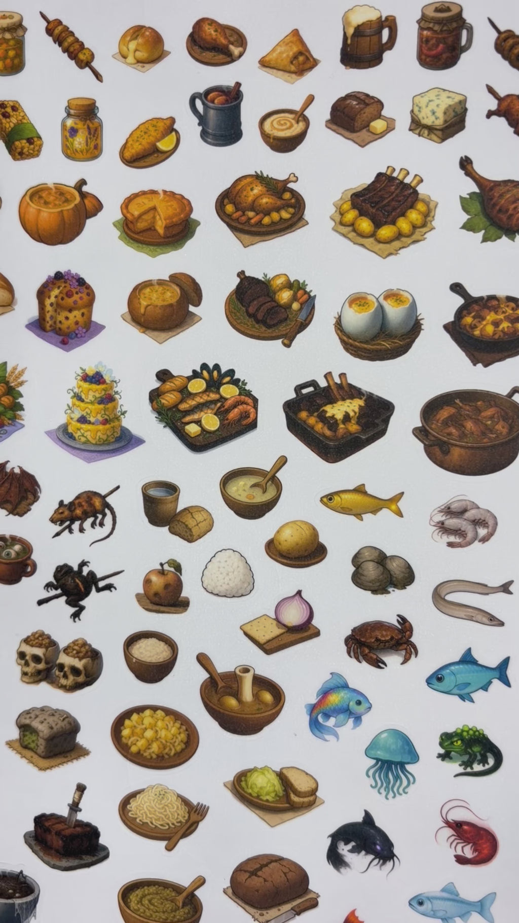 Foods, Vol. 1 - Repositionable A4 Inventory Sticker Sheet