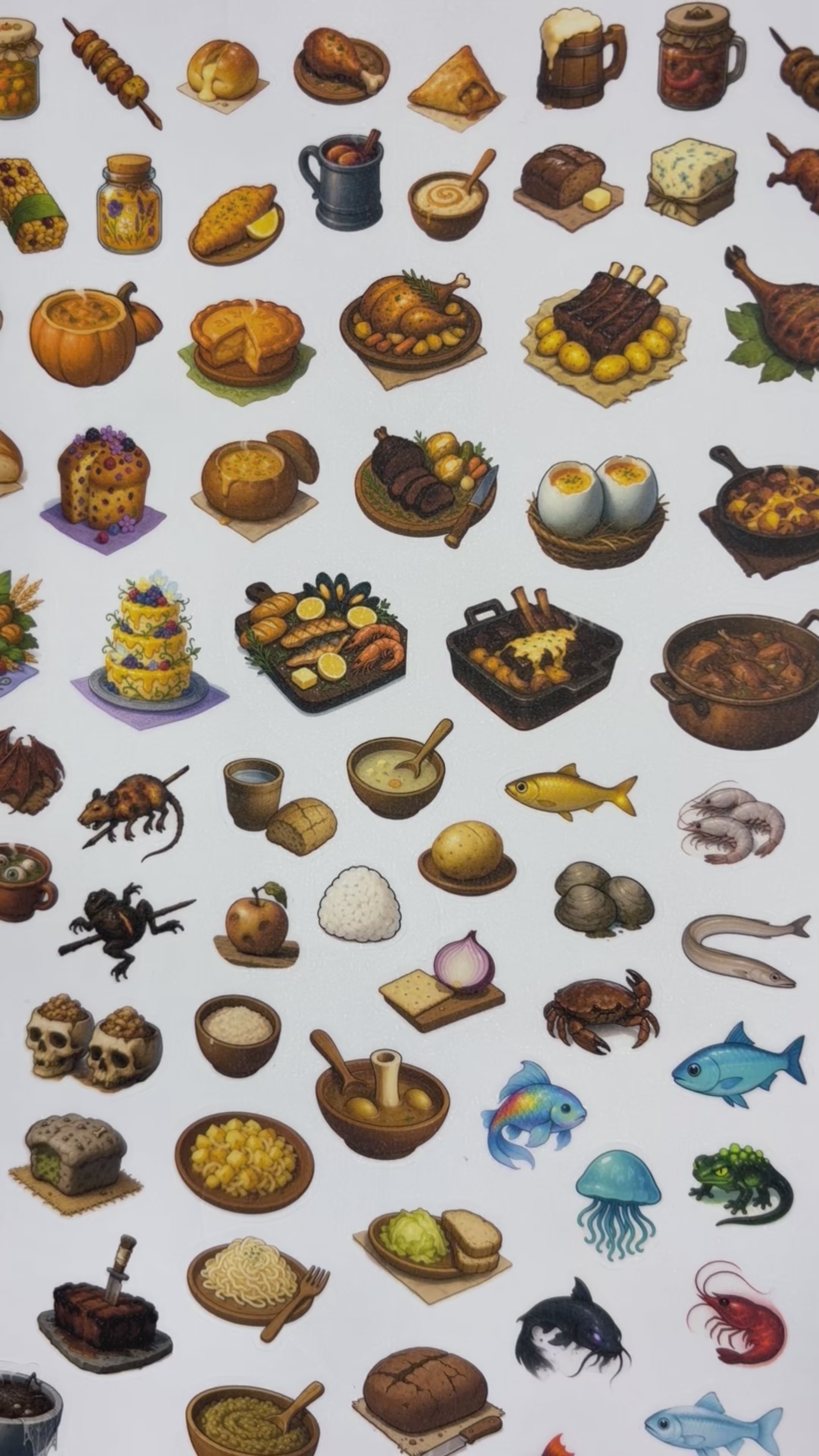 Foods, Vol. 1 - Repositionable A4 Inventory Sticker Sheet